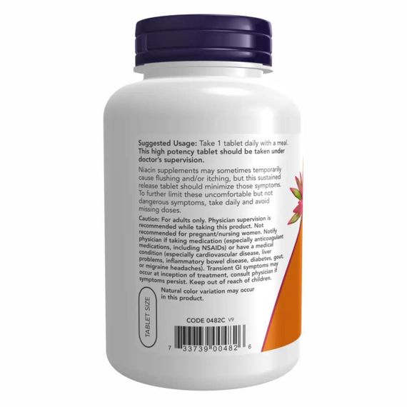 NOW Niacin / Ниацин 500 мг в таблетках №250 | Зображення 1