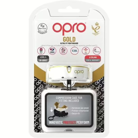 Капа OPRO Gold доросла (вік 11+)  White/Gold (art.102504005) | Зображення 2