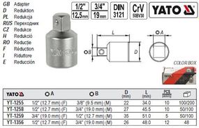 Переходник YATO Польша M=3/4"(F)/1/2(М) L=51 мм YT-1259