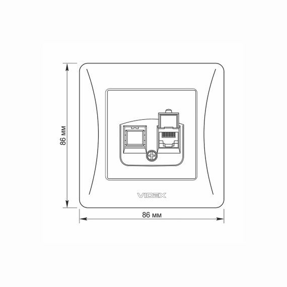 Розетка CAT6 одинарна комп'ютерна біла VIDEX BINERA | Зображення 4