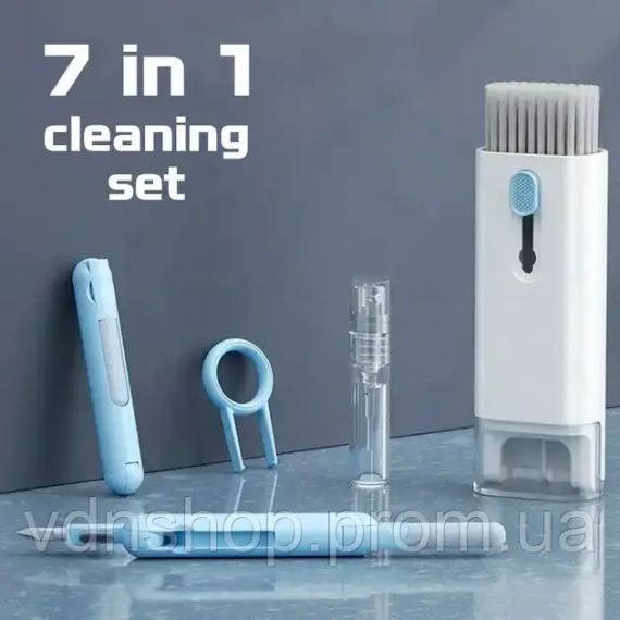 Набір 7в1 для чищення клавіатур, навушників, екранів, багатофункціональна щітка | Зображення 4
