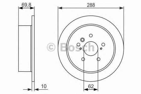Гальмівний диск BOSCH 0986479614 на LEXUS RX (MHU3_, GSU3_, MCU3_)