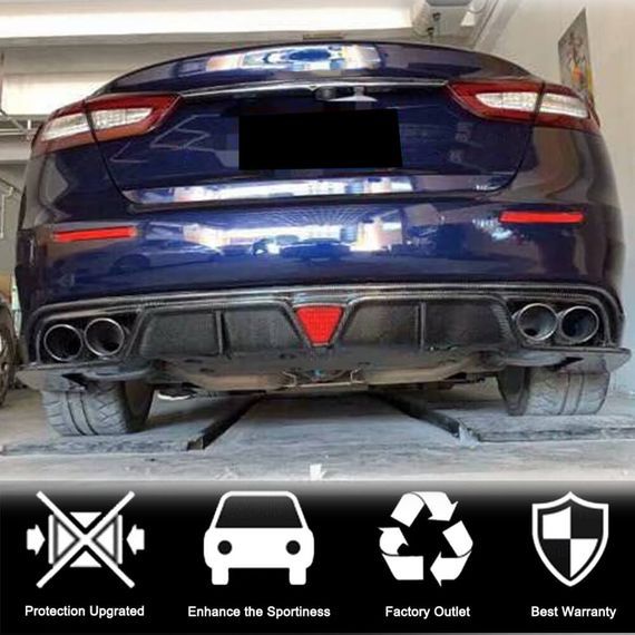 Дифузор заднього бампера V1 (для S/S Q4 2017-2020, Карбон) для Maserati Quattroporte рр | Зображення 1