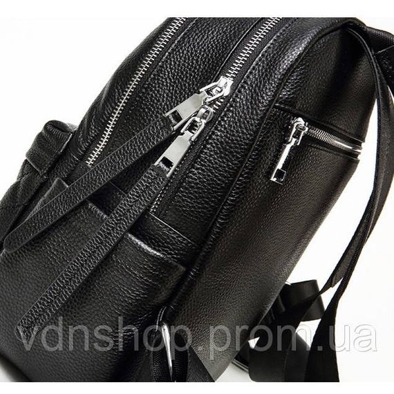 Жіночий шкіряний рюкзак міський 35х26х17, наплічник з натуральної шкіри, чорний | Зображення 4