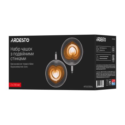 Набор чашек Ardesto BHL 250 мл 2 шт прозорий (AR2625BHL) | Зображення 4