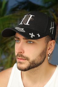 Мужская бейсболка «Crown» (1618) черный + белый