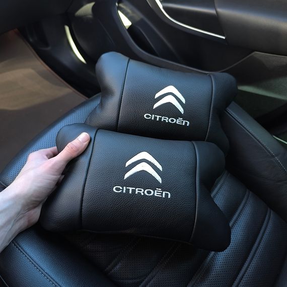Набор кожаных подушек Citroën из натуральной итальянской кожи + фирменный брелок в подарок | Зображення 1