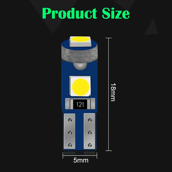 Автолампа світлодіодна T5 W2x4.6d, 3030 х 3 smd, червона, 12 В | Зображення 2
