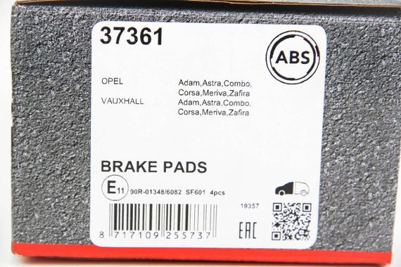Колодки передні гальмівні Combo 01-/Astra H(ATE) (ABS 37361), ABS (37361) | Зображення 2