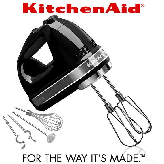 Ручний чорний міксер KitchenAid 5KHM9212EOB | Зображення 1
