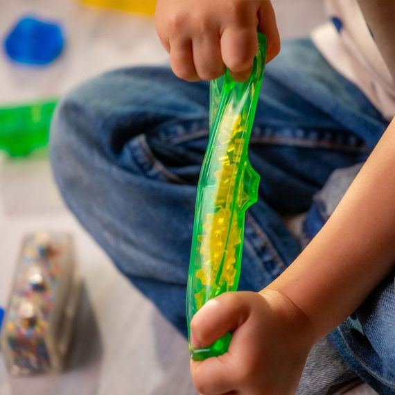 Дитячий сенсорний конструктор "Барвистий трактор" Jelly Blox 932945, 12 деталей | Зображення 5