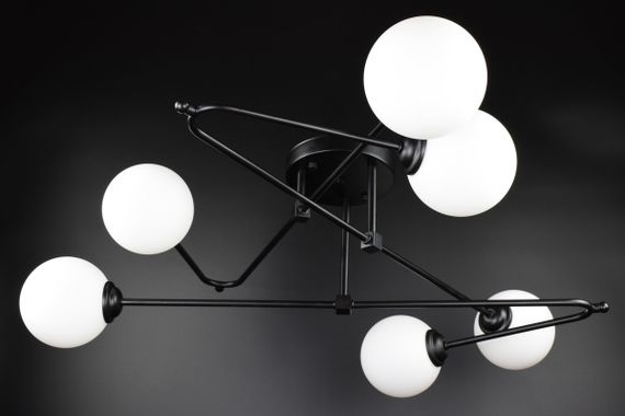 Люстра стельова на 6 лампочок 26960 Чорний 18х90х90 см.