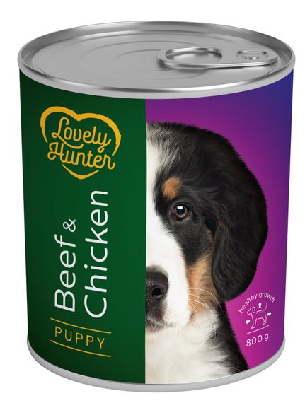 Корм Lovely Hunter Puppy Beef and Chicken влажный с говядиной и курицей для щенят 800 гр