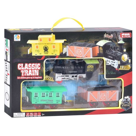 Детский игровой набор "Железная дорога" TL47 локомотив, два вагона