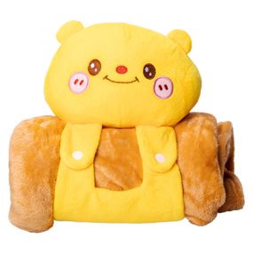 М'яка іграшка-плед Ведмедик 120×160 (см) 2 в 1 Жовтий Colorful Home 5616-68Y