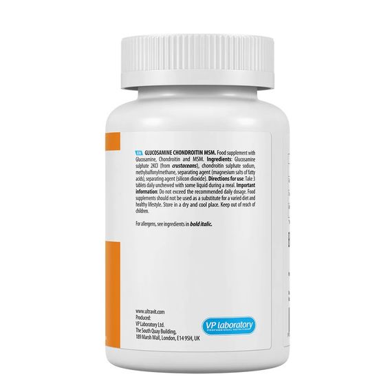 UltraVit GLUCOSAMINE CHONDROITIN MSM / Глюкозамин Хондроитин МСМ в таблетках №90 | Зображення 2