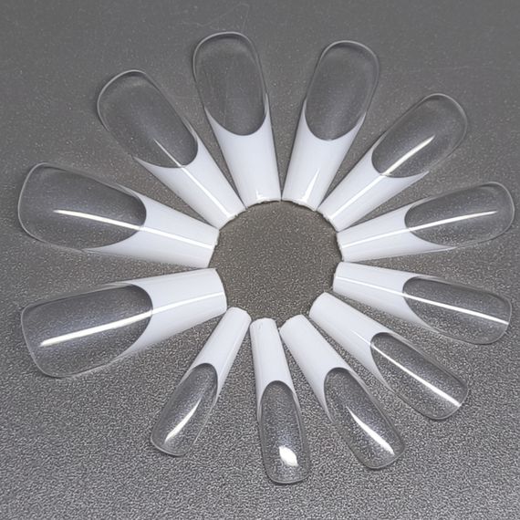 Гелеві тіпси для нарощення френч 120шт (балерина) в боксі | Зображення 2