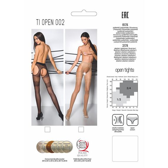 Еротичні колготки Passion TIOPEN 002 3/4 (20 den), black, імітація панчох і пояса | Зображення 5