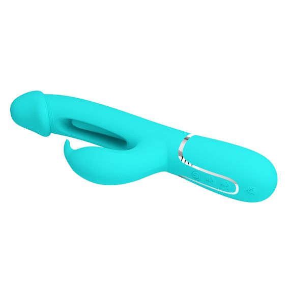Вібратор із стимулятором клітора PRETTY LOVE — Kampas Rabbit 3 in 1 Green, BW-500025-1 Sex Aura | Зображення 7