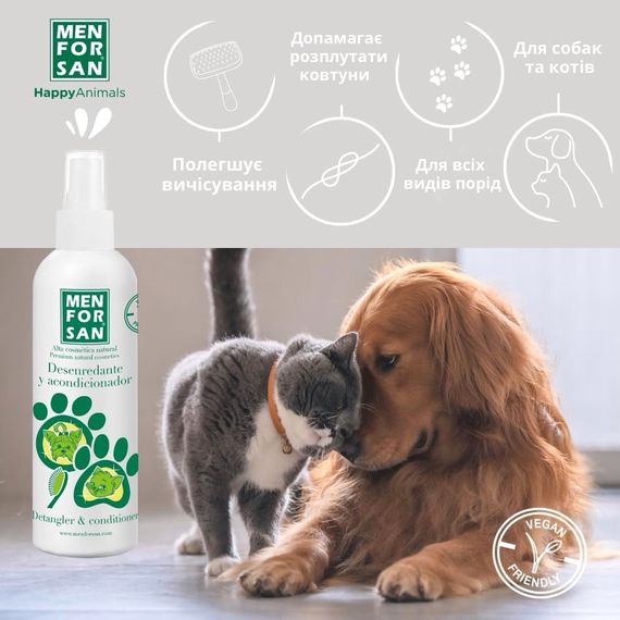 Menforsan Detangler & Conditioner кондиціонер для собак та котів для розплутування шерсті, 125 мл | Зображення 1