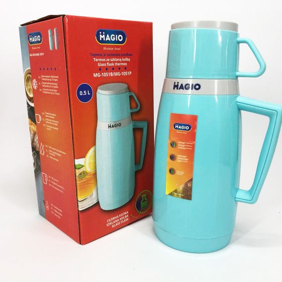 Классический термос для чая и кофе Magio, Термос для чая помповый гарячих напитков RB-65 | Зображення 1