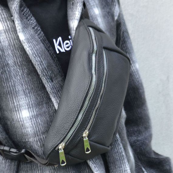 Бананка з відділеннями, Зручна чоловіча шкіряна бананка для міських прогулянок JM-56 | Зображення 1