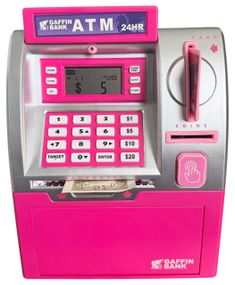 Дитячий банкомат сейф скарбничка ATM з кодовим замком будильником годинником і сканером відбитка пальця