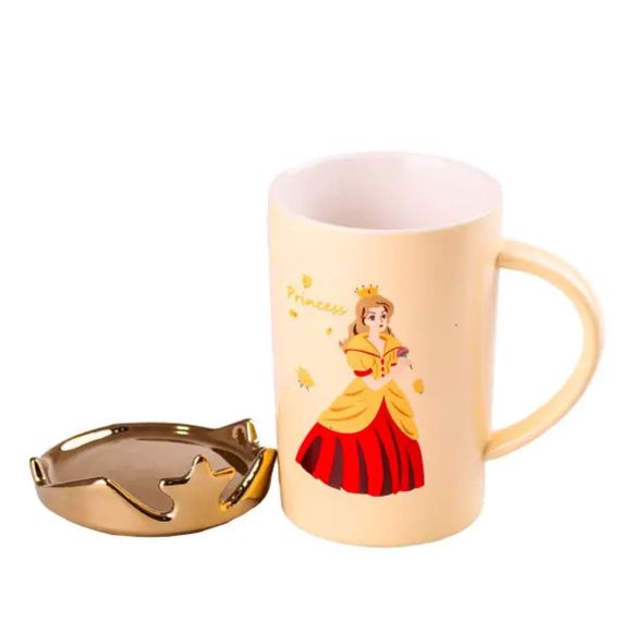 Чашка керамічна Princess 400мл з кришкою Жовтий HPCYM0845Y | Зображення 1