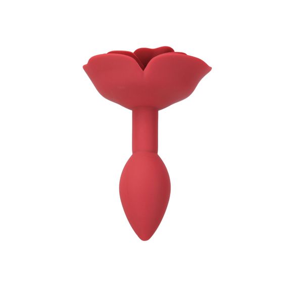 Силіконова анальна пробка Lux Active с розой - Red Rose Silicone Anal Plug | Зображення 1