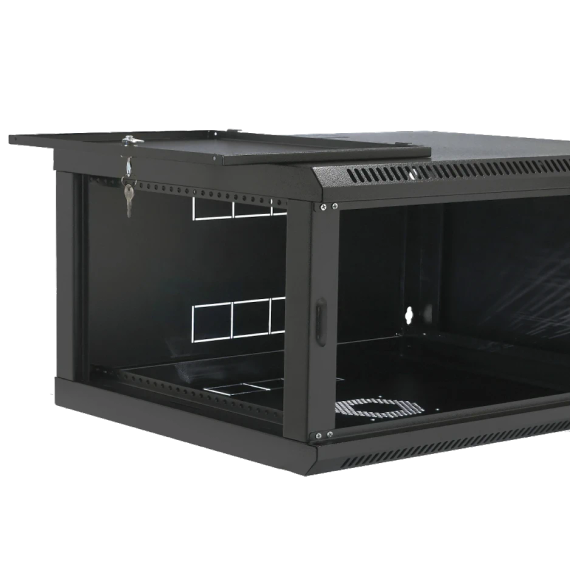 19" 4U 600x400x284мм акрилове скло, чорний Шафа - Серверні шафи | Зображення 1