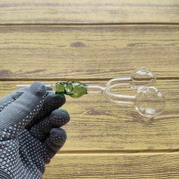 Стеклянная трубка Skull Double Oil Green | Зображення 1