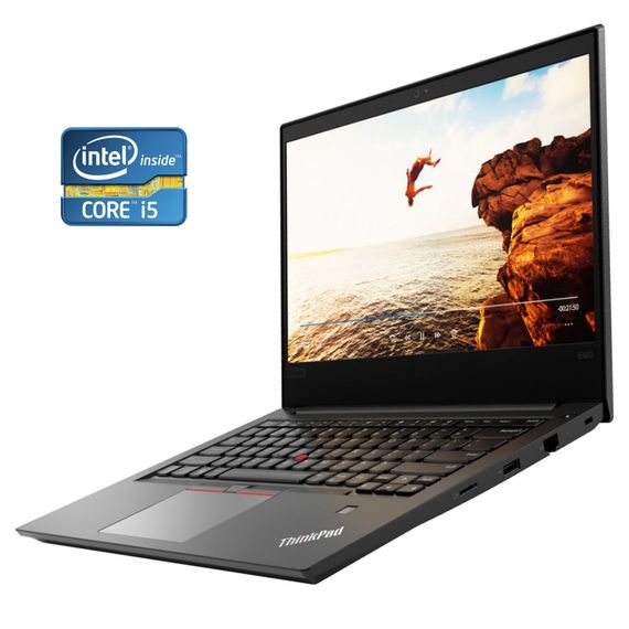 Ноутбук Lenovo ThinkPad E480 / 14" (1920x1080) IPS / Intel Core i5-8250U (4 (8) ядра по 1.6 - 3.4 GHz) / 8 GB DDR4 / 256 GB SSD NVMe / Intel UHD Graphics 620 / WebCam б/в