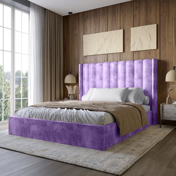 Двоспальне ліжко LION Ніно 160x200 см SILK 401 Лавандовий (LION-045046)