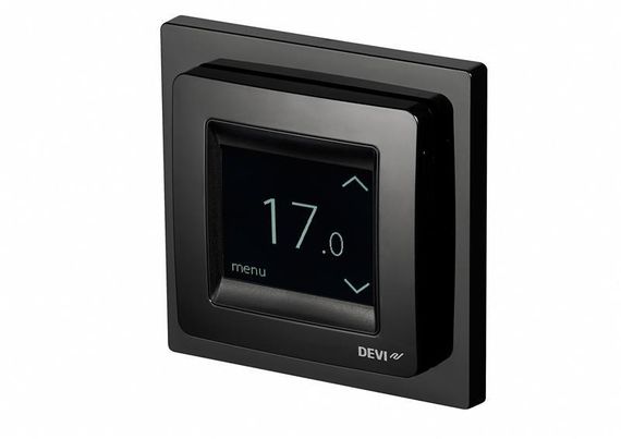 Терморегулятор DEVIreg Touch, сенсорный, 2&quot; экран, 85 х 85мм, макс. 16A, черный (140F1069) | Зображення 1