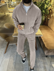 Костюм Вельвет Оверсайз бежевий S XL