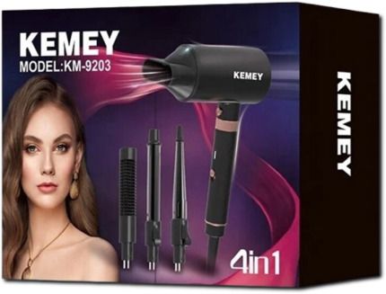 Фен Kemei KM-9203 4в1 із 4 змінними насадками та іонізацією (41074-15841_1155) | Зображення 1