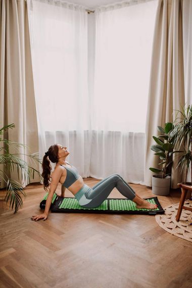 Килимок акупунктурний 4yourhealth Elite Line 0057 з подушкою чорно-зелений 120*40см | Зображення 9