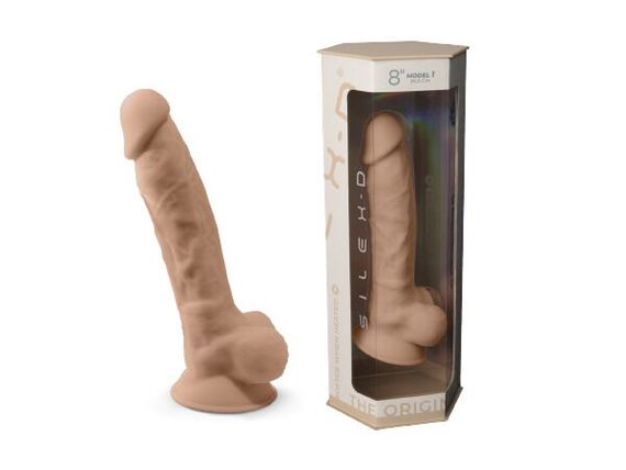 Фалоімітатор SilexD Vetus Flesh (MODEL 1 size 8in), двошаровий, силікон + Silexpan, діаметр 4,2см | Зображення 8