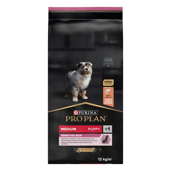 Сухий корм для цуценят середніх порід з лососем Purina Pro Plan Puppy Medium Sensitive Skin 12 кг