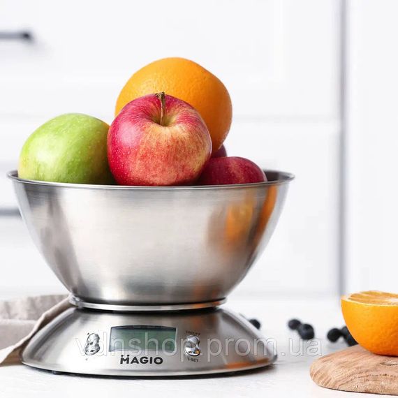 Кухонні електронні ваги на батарейці MAGIO, Ваги побутові кухонні з мірною чашею UF-80 | Зображення 2