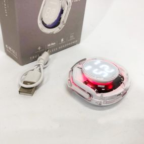 Бездротові навушники TWS T8 PRO з прозорим кейсом Вакуумний LED дисплей Bluetooth 5.3. UH-814 Колір: білий