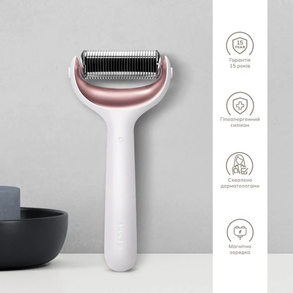 Электронный роллер для лица и тела с микроиглами GESKE MicroNeedle Face&Body Roller 8в1 gray, Бронзовый | Зображення 2