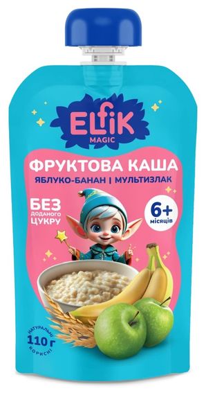 Фруктова каша яблуко-банан Elfik Magic 110 г