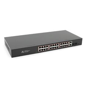 POE комутатор гігабітний Merlion 24 POE + 2 RJ45 + 2 SFP 10/100/1000 вбудований блок живлення 52V 6.15A