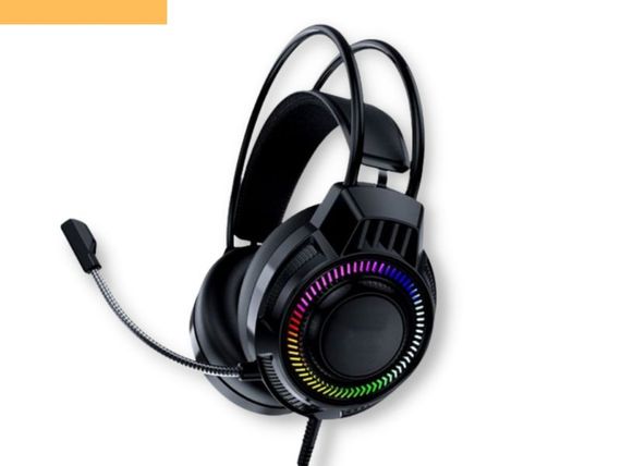 Игровые наушники с микрофоном и регулировкой высоты и LED RGB подсветкой XPRO JH-780 черные (38764-01_455)