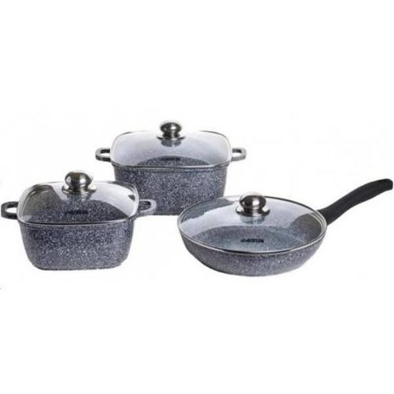 Набір посуду 6 предметів із гранітним покриттям + кришки Benson BN-326