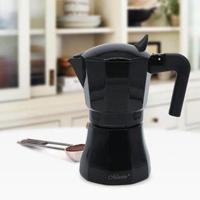 Кофеварка гейзерная Maestro MR-1658-3 150 мл 3 чашки черная