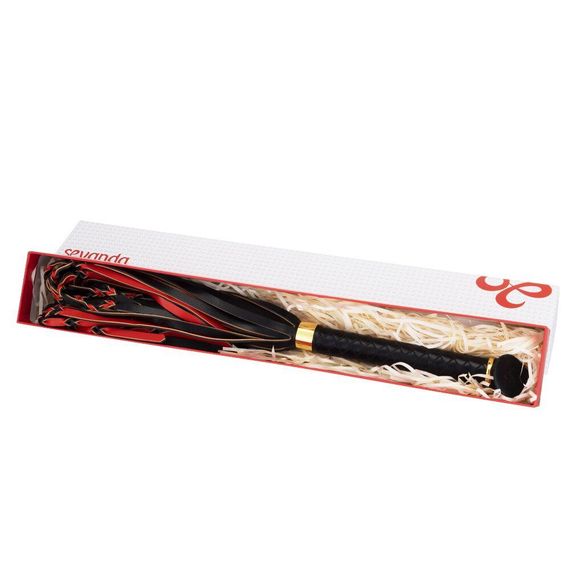Флоггер LOCKINK SEVANDA Red & Black Braided Tail Flogger Sex Aura | Зображення 8