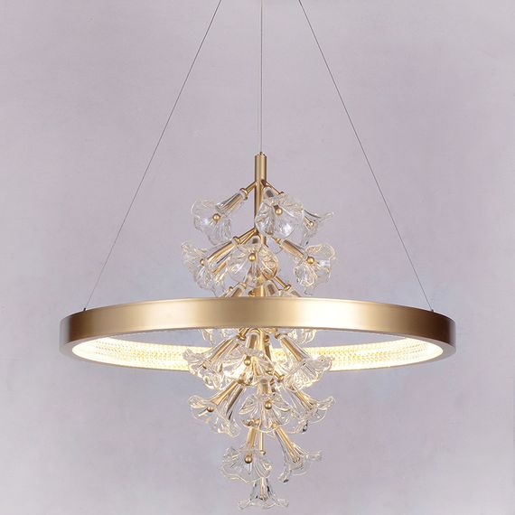 Люстра світлодіодна підвісна LED світильник для квартири на стелю лед 26646 Золото 65-200х80х80 см.