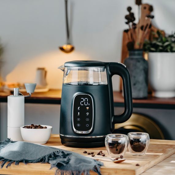 Електрочайник cкляний Adler AD 1305 чорний/сріблястий 1,7 л, 2200 Вт, з регулюванням температури | Зображення 6